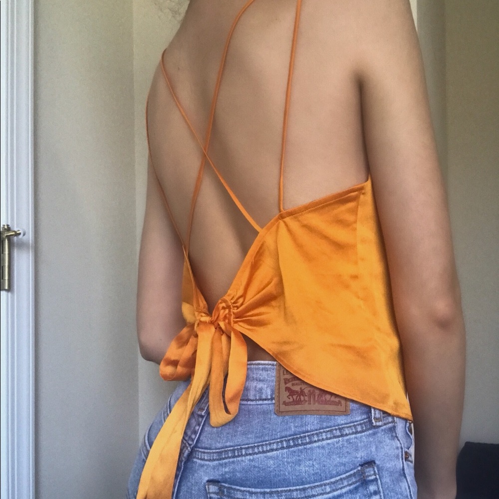 Silk cross back tank